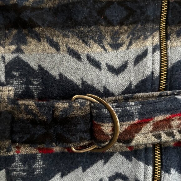 Vintage Pendleton Wool Vest Size Small Southwest Navajo Belted Zip Virgin Wool - Picture 5 of 9